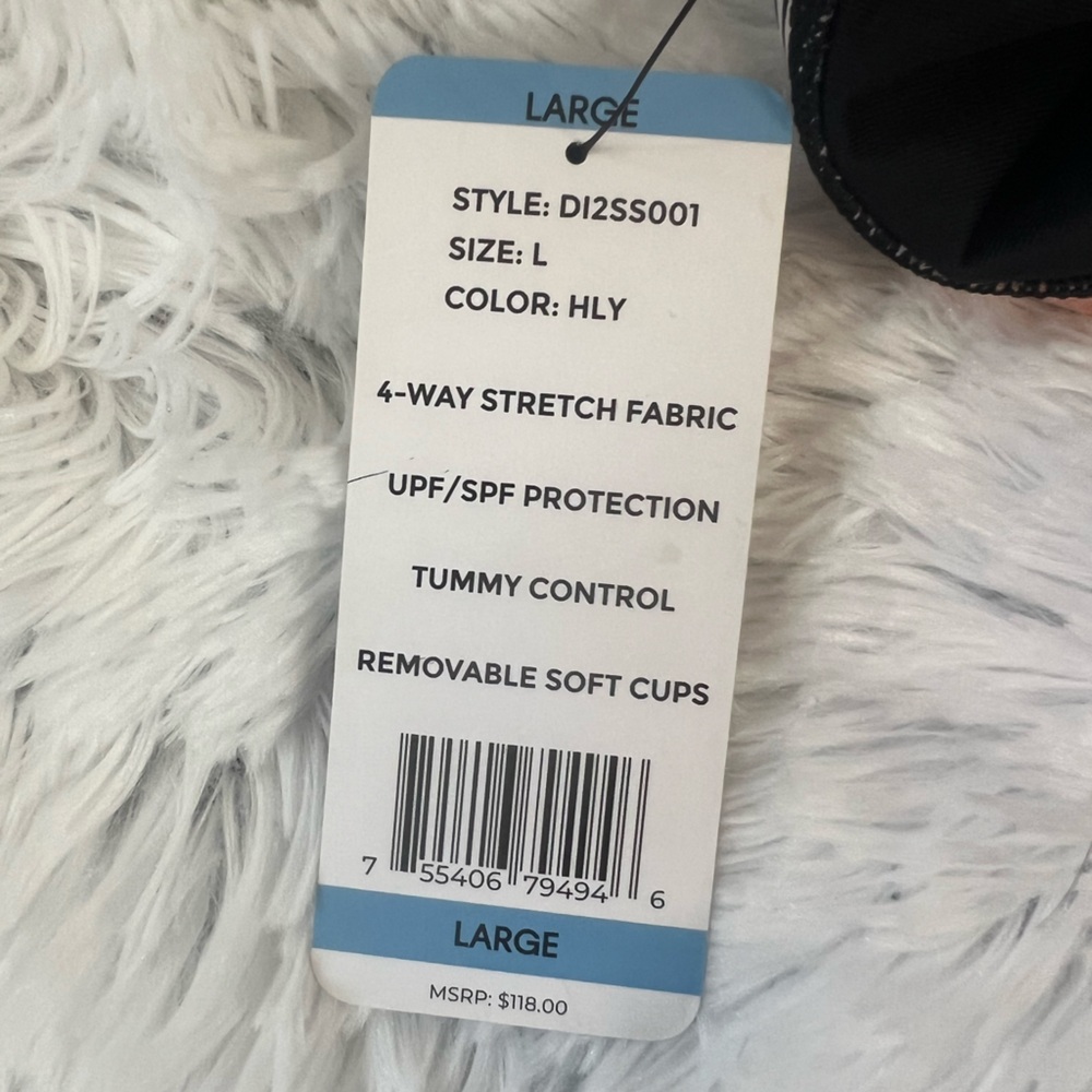 ☀️NWT DKNY tummy control swimsuit. Size large - Picture 8 of 8